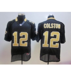 Nike New Orleans Saints 12 Marques Colston black Elite Jersey