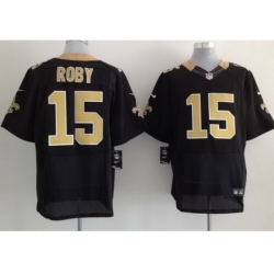 Nike New Orleans Saints 15 Courtney Roby Black Elite NFL Jersey