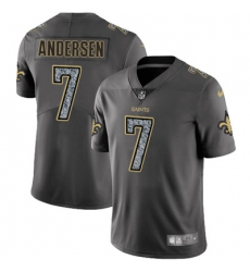 Nike Saints #7 Morten Andersen Gray Static Mens NFL Vapor Untouchable Game Jersey