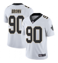 Saints #90 Malcom Brown White Men Stitched Football Vapor Untouchable Limited Jersey