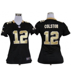 Women Nike New Orleans Saints #12 Marques Colston Black Jerseys