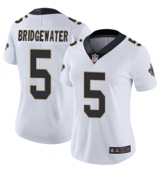 Women Saints 5 Teddy Bridgewater White Stitched Football Vapor Untouchable Limited Jersey