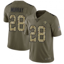 Saints 28 Latavius Murray Olive Camo Youth Stitched Football Limited 2017 Salute to Service Jersey