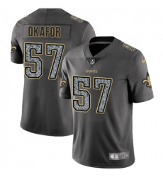 Youth Nike Saints #57 Alex Okafor Gray Static NFL Vapor Untouchable Game Jersey