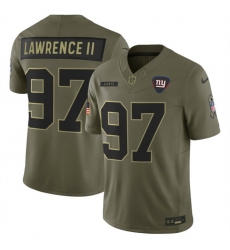 Men New York Giants 97 Dexter Lawrence II Olive 2025 F U S E  Salute to Service Limited Stitched Football Jersey