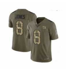 Mens New York Giants 8 Daniel Jones Limited Olive Camo 2017 Salute to Service Football Jersey