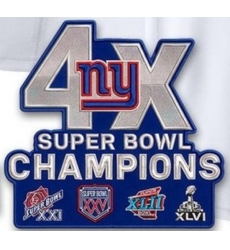NFL Giants 4X Super Bowl Champions Patch Biaog NFL Giants 4X Super Bowl Champions Patch Biaog