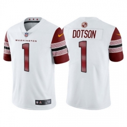 Men Washington Commanders 1 Jahan Dotson White Vapor Untouchable Stitched Football Jersey