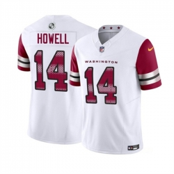 Men Washington Commanders 14 Sam Howell White 2023 F U S E  Vapor Limited Stitched Football Jersey