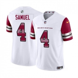 Men Washington Commanders 4 Curtis Samuel White 2023 F U S E  Vapor Limited Stitched Football Jersey