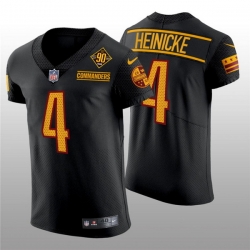 Men Washington Commanders 4 Taylor Heinicke 90th Anniversary Black Elite Stitched Jersey