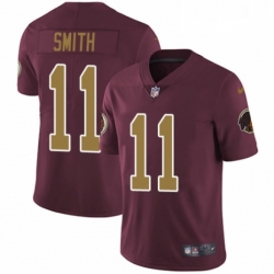 Mens Nike Washington Redskins 11 Alex Smith Burgundy RedGold Number Alternate 80TH Anniversary Vapor Untouchable Limited Player NFL Jersey