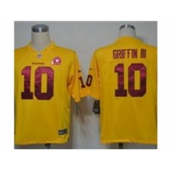 Nike Washington Redskins 10 Robert Griffin III Yellow Elite 80TH Patch NFL Jersey