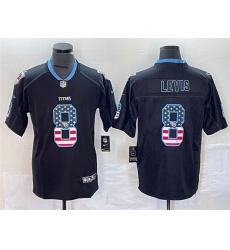 Men Tennessee Titans 8 Will Levis Black 2018 USA Flag Color Rush Limited Stitched Jersey