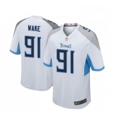 Mens Tennessee Titans 91 Cameron Wake Game White Football Jersey