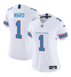 Women Tennessee Titans  1 Cameron Ward White 2026 F U S E  Vapor Limited Stitched Football Jersey  
