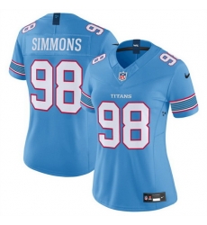 Women Tennessee Titans 98 Jeffery Simmons Light Blue 2026 F U S E Vapor Limited Stitched Football Jersey Women Tennessee Titans 98 Jeffery Simmons Light Blue 2026 F U S E Vapor Limited Stitched Football Jersey