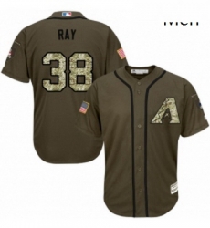 Mens Majestic Arizona Diamondbacks 38 Robbie Ray Authentic Green Salute to Service MLB Jersey 