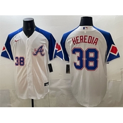 Men Atlanta Braves  38 Guillermo Heredia White 2023 City Connect Cool Base Stitched Baseball Jersey