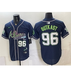 Men Atlanta Braves  96 OutKast Navy Galaxy With Outkast Patch Vapor Limited Stitched Baseball Jersey