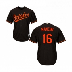 Youth Baltimore Orioles 16 Trey Mancini Replica Black Alternate Cool Base Baseball Jersey 