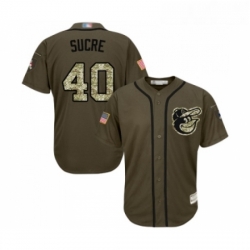 Youth Baltimore Orioles 40 Jesus Sucre Authentic Green Salute to Service Baseball Jersey 