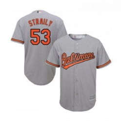 Youth Baltimore Orioles 53 Dan Straily Replica Grey Road Cool Base Baseball Jersey 