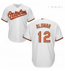 Youth Majestic Baltimore Orioles 12 Roberto Alomar Replica White Home Cool Base MLB Jersey 