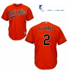 Youth Majestic Baltimore Orioles 2 Pedro Alvarez Replica Orange Alternate Cool Base MLB Jersey 