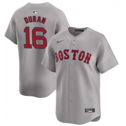 Men Boston Red Sox 16 Jarren Duran Grey 2024 Away Limited Stitched Baseball Jersey