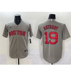 Men Boston Red Sox 19 Roman Anthony Gray Cool Base Stitched Baseball Jersey Men Boston Red Sox 19 Roman Anthony Gray Cool Base Stitched Baseball Jersey