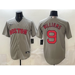 Men Boston Red Sox 9 Ted Williams Grey Cool Base Stitched Baseball Jersey