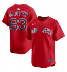Men Boston Red Sox Nike Home Limited Jersey Red Slaten Justin 63