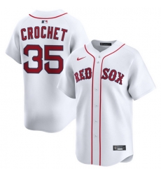 Men Boston Red Sox Nike Home Limited Jersey White Crochet Garrett 35