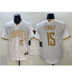 Men Pittsburgh Pirates 15 Oswin Appollis White 2026 City Connect Stadium Stitched Baseball Jersey Men Pittsburgh Pirates 15 Oswin Appollis White 2026 City Connect Stadium Stitched Baseball Jersey
