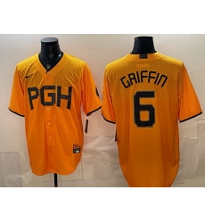 Men Pittsburgh Pirates  6 Konnor Griffin Gold City Connect Stitched Jersey