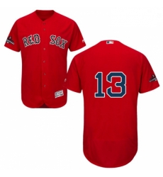 Mens Majestic Boston Red Sox 13 Hanley Ramirez Red Alternate Flex Base Authentic Collection 2018 World Series Jersey