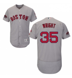 Mens Majestic Boston Red Sox 35 Steven Wright Grey Road Flex Base Authentic Collection 2018 World Series Jersey