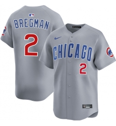 Men Chicago Cubs 2 Alex Bregman Grey 2026 Limited Stitched Baseball Jersey Men Chicago Cubs 2 Alex Bregman Grey 2026 Limited Stitched Baseball Jersey