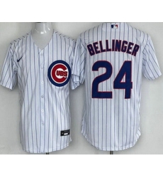 Men Chicago Cubs 24 Cody Bellinger White Cool Base Jersey