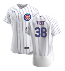 Men Chicago Cubs 38 Brad Wieck Men Nike White Home 2020 Flex Base Player Jersey