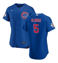 Men Chicago Cubs 5 Albert Almora Jr  Men Nike Royal Alternate 2020 Flex Base Player Jersey