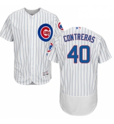 Mens Majestic Chicago Cubs 40 Willson Contreras White Home Flexbase Authentic Collection MLB Jersey