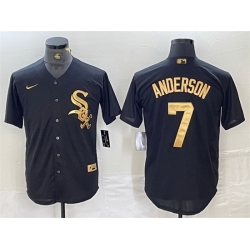 Men Chicago White Sox 7 Tim Anderson Black Cool Base Stitched Jersey