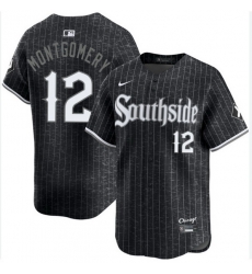 Men Chicago White Sox Colson Montgomery #12 Black City Connect Stitched Jersey