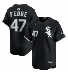 Men Chicago White Sox Nike Black Alternate Limited Jersey Fedde Erick 47