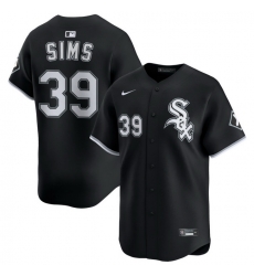 Men Chicago White Sox Nike Black Alternate Limited Jersey Sims Lucas 39