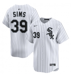 Men Chicago White Sox Nike Home Limited Jersey White Sims Lucas 39