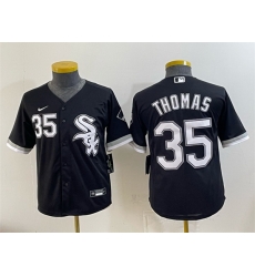 Youth Chicago White Sox 35 Frank Thomas Black Stitched Baseball Jersey Youth Chicago White Sox 35 Frank Thomas Black Stitched Baseball Jersey