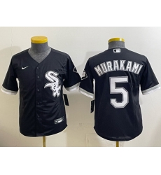 Youth Chicago White Sox  5 Munetaka Murakami Black Stitched Baseball Jersey